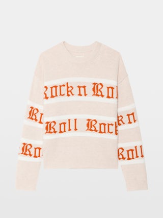 Jumper Markuz - Striped crew-neck jumper with Rock n Roll intarsia.