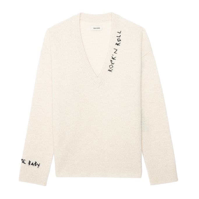 Pull Mikyz 100% Cachemire Ecru - Taille XS - Zadig & Voltaire - Modalova