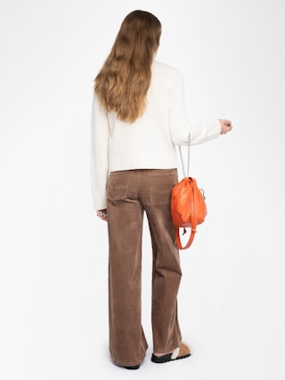 Nalma Cashmere Sweater - Sweater with roll neck and jewel button.