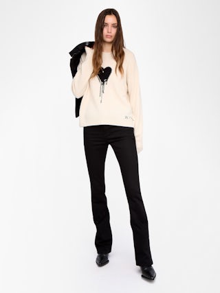 Markuz Jumper 100% Cashmere - Round neck sweater with long sleeves featuring Valentine's Day customization.