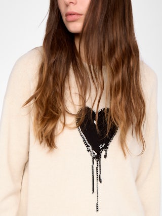 Markuz Jumper 100% Cashmere - Round neck sweater with long sleeves featuring Valentine's Day customization.