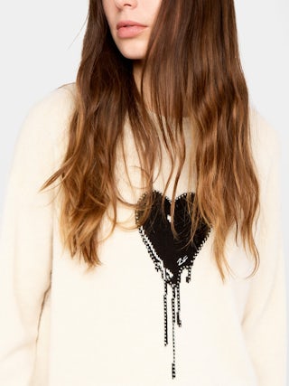 Jersey Markuz 100% Cachemira - Jersey de cuello redondo y mangas largas con customización de San Valentín.