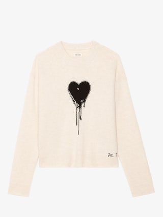 Markuz Jumper 100% Cashmere - Round neck sweater with long sleeves featuring Valentine's Day customization.