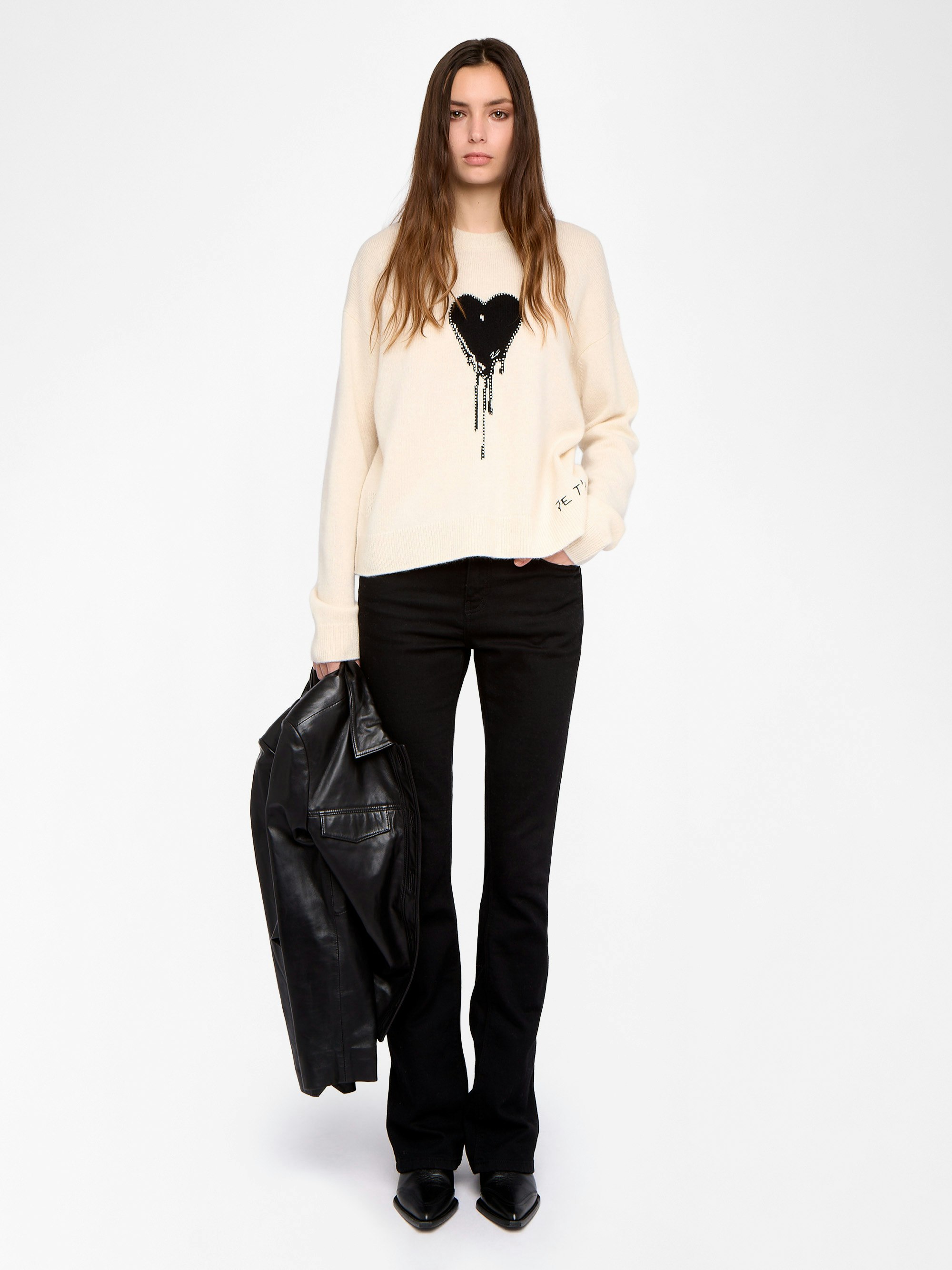 Markuz Jumper 100% Cashmere - Round neck sweater with long sleeves featuring Valentine's Day customization.