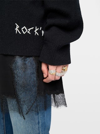 Swyna Sweater - Oversized sweater with intarsia.