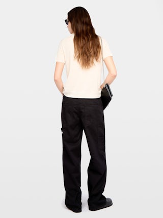 Idal Cashmere Sweater - Sleeveless sweater with round neckline featuring intarsia and rhinestones.