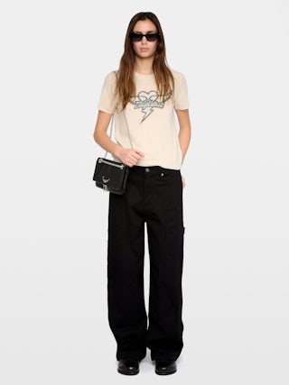 Idal Cashmere Sweater - Sleeveless sweater with round neckline featuring intarsia and rhinestones.