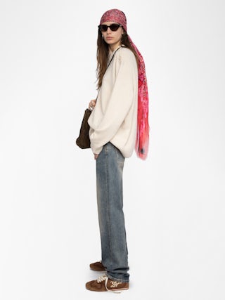 Pull Swyna - Pull oversize avec broderie au bas de corps.