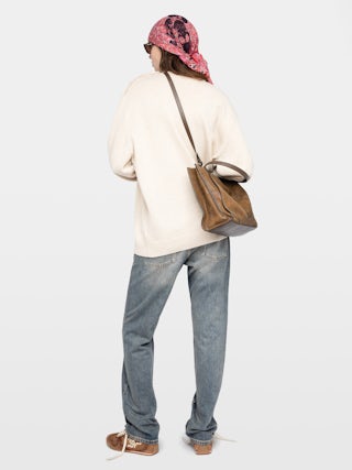 Maglione Swyna - - Maglia oversize con ricamo sul fondo _x000D_