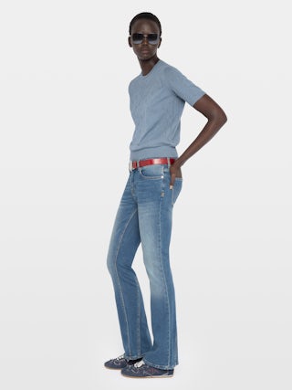 Pull Dolly - Pull col rond et manches courte avec pointelle.