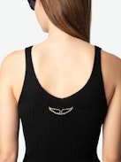 Nora Cashmere Tank Top - Ribbed knit tank top.