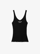 Nora Cashmere Tank Top - Ribbed knit tank top.