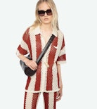 Ciara Shirt - Short-sleeved crochet shirt.