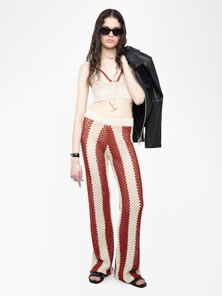 Taly Women's White Crochet Tank Top - Women's crocheted tank top.