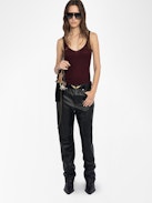 Nora Tank Top 100% Cashmere - V-neck ribbed vest top.