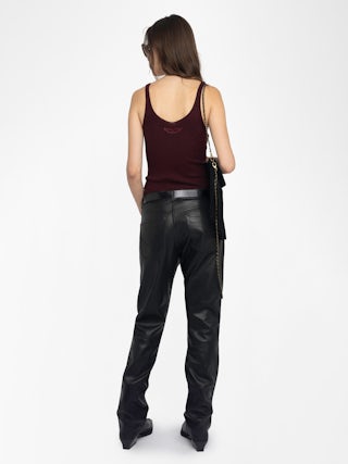 Débardeur Nora 100% Cachemire - Débardeur à côtes col V.