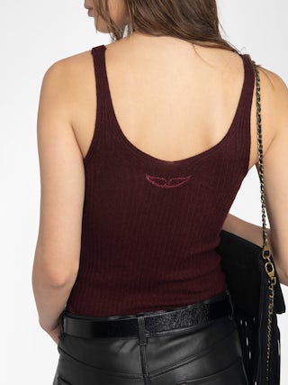 Débardeur Nora 100% Cachemire - Débardeur à côtes col V.