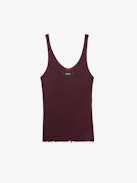 Nora Tank Top 100% Cashmere - V-neck ribbed vest top.