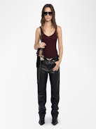Nora Tank Top 100% Cashmere - V-neck ribbed vest top.