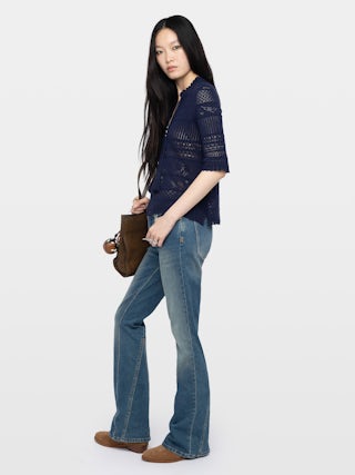 Top Mem - Top en coton pointelle.