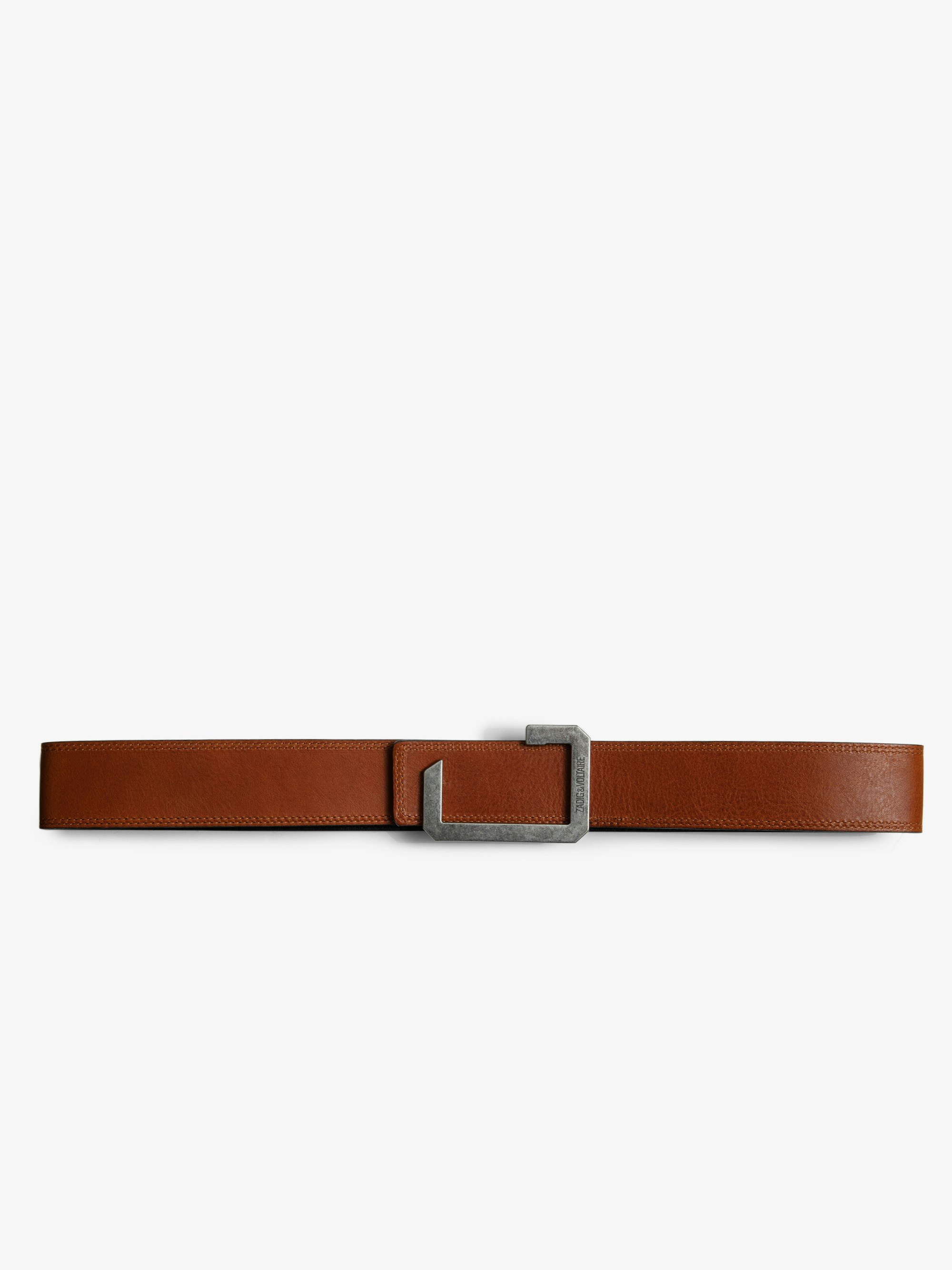The Reversible Belt - Men's reversible cognac leather belt.