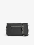 Pochette Rock Nano - Pochette in pelle granata con ali caratteristiche ornate di strass.