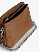 Sac Rocky - Sac en cuir grainé à bandoulière, avec chaine, et ailes signatures ornées de strass.