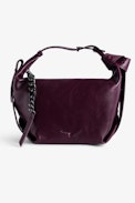 Le Cecilia Bag - Woman’s burgundy vegetable-tanned leather bag with shoulder strap and metal C buckle