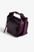 Le Cecilia Bag - Woman’s burgundy vegetable-tanned leather bag with shoulder strap and metal C buckle