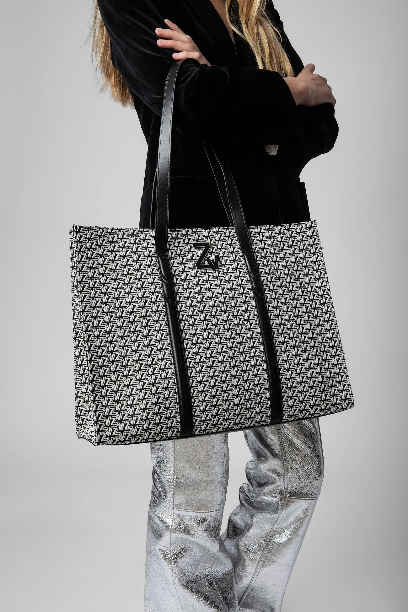 Cabas En Cuir Argenté Zadig & Voltaire - Occasion (Style Fourre-tout Femme)