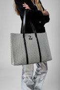 ZV Initiale Le Tote Monogram Bag - Women’s tote bag in black leather and jacquard