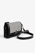 Bolso ZV Initiale Le Mini Monogram - Bolso mini de piel negra y jacquard ZV con solapa y bandolera para mujer
