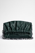 Rockyssime Bag - Women's green lambskin bag with thick chain.
