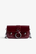 Kate Wallet Wrinkle Bag - Burgundy patent leather bag with shoulder strap and flap