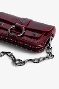 Kate Wallet Wrinkle Bag - Burgundy patent leather bag with shoulder strap and flap