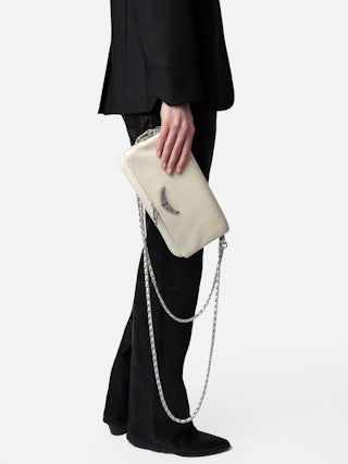 Rock Swing Your Wings Clutch - Women's Rock swing clutch in white leather.