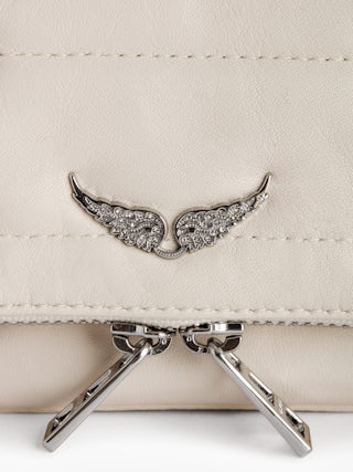 Rock Nano Quilted Clutch - Women’s quilted leather clutch bag with chain