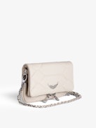 Rock Nano XL Mat Scale Bag - Women’s quilted leather clutch bag with chain