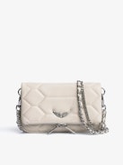 Rock Nano XL Mat Scale Bag - Women’s quilted leather clutch bag with chain