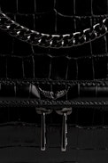 Sac Rock Novel Embossed - Sac en en cuir embossé façon crocodile noir Femme