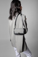 Le Mini ZV Initiale Bag - Women's bag in leather and ZV street jacquard with shoulder strap