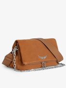 Borsa Rocky Scamosciata - Borsa in pelle scamosciata con catena, tracolla e ali distintive.