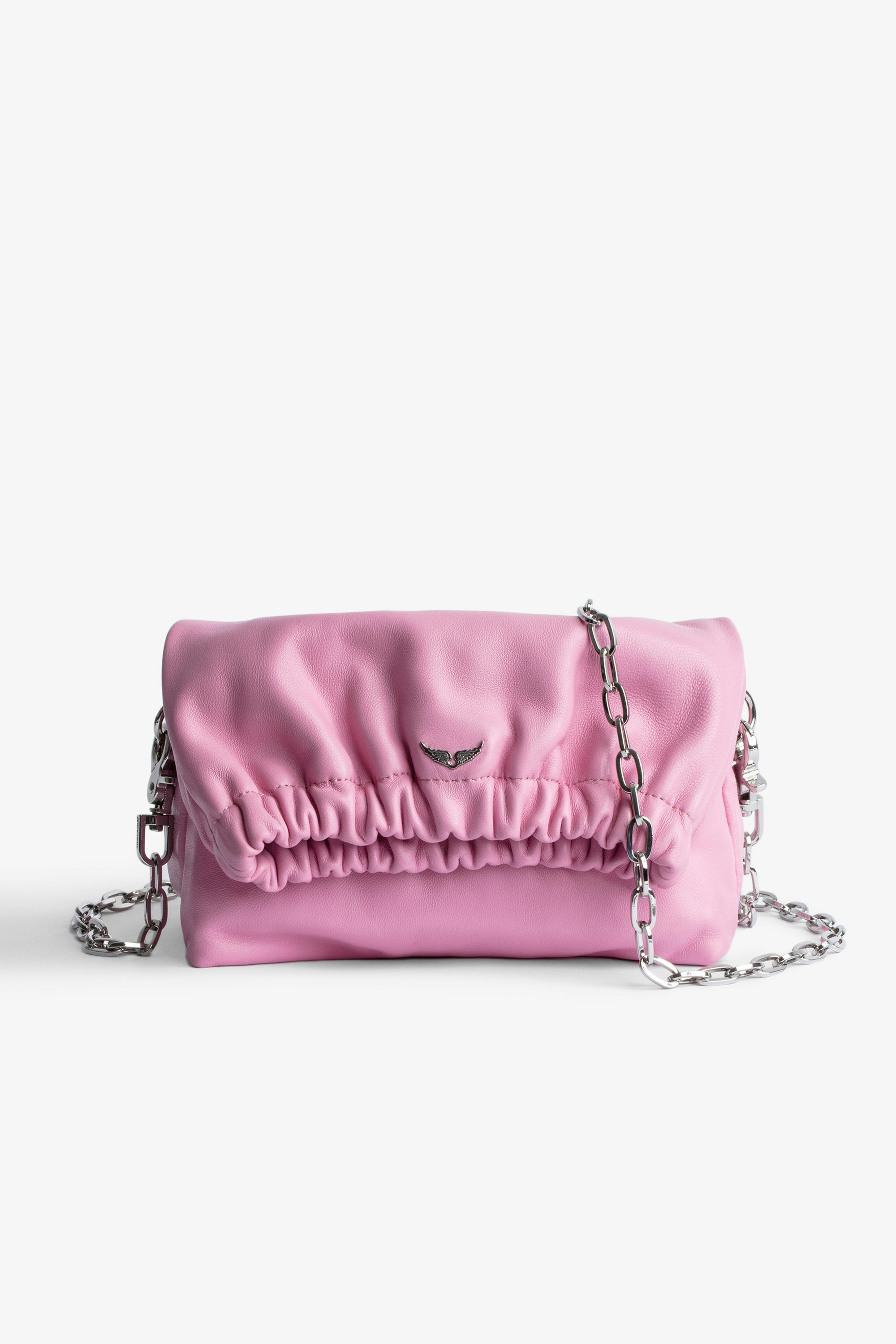 Tasche Rockyssime XS Kleine, rosafarbene Damentasche aus Lammleder