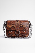 Kate bag - Women's snakeskin-effect brown leather bag. Buying this product, you support a responsible leather production through Leather Working Group.
