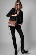 Kate bag - Women's snakeskin-effect brown leather bag. Buying this product, you support a responsible leather production through Leather Working Group.