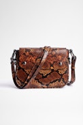 Kate bag - Women's snakeskin-effect brown leather bag. Buying this product, you support a responsible leather production through Leather Working Group.