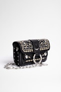 Sac Kate Wallet Bijou - Sac en cuir noir orné de bijoux Femme