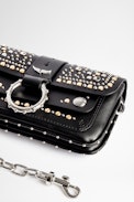 Sac Kate Wallet Bijou - Sac en cuir noir orné de bijoux Femme