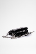 Sac Kate Wallet Bijou - Sac en cuir noir orné de bijoux Femme