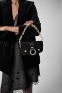 Kate Suede Wallet Bag - Women’s black leather Swarovski® rhinestone bag